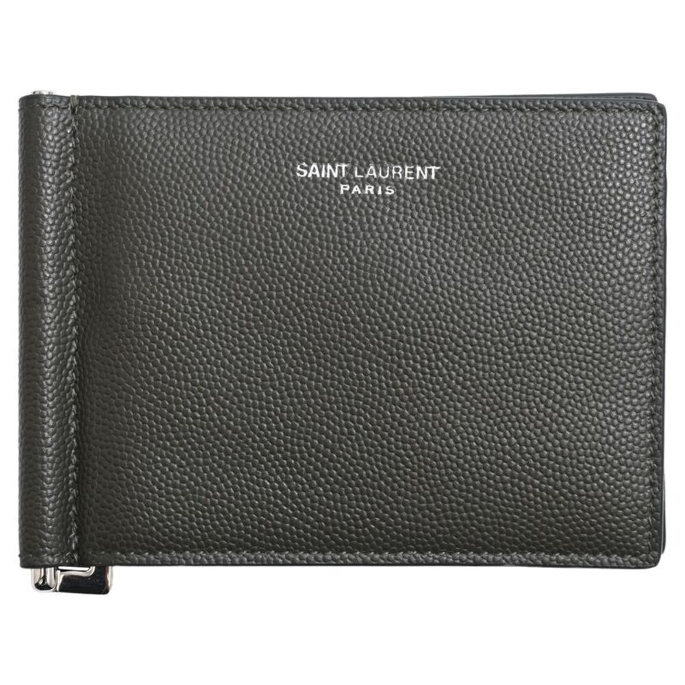 Saint Laurent Money Clip Bifold Wallet in Black Leather